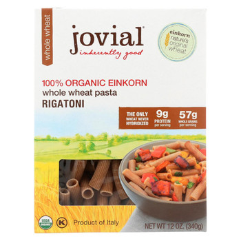 Jovial - Whole Wheat Einkorn Pasta - Rigatoni - Case of 12 - 12 oz.