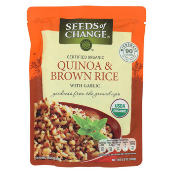 Seeds of Change Organic Quinoa and Brown Rice with Garlic - Case of 12 - 8.5 oz. Seeds of Change Organic Quinoa and Brown Rice with Garlic - Case of 12 - 8.5 oz.