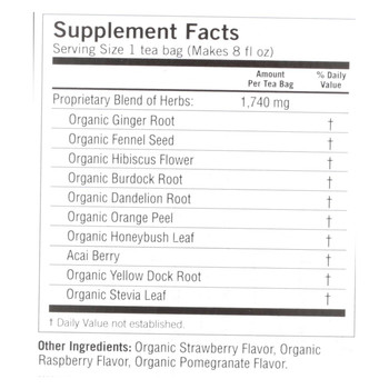 Yogi Detox Herbal Tea Caffeine Free Berry - 16 Tea Bags - Case of 6