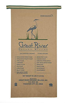 Great River Organic Milling 100% Organic Medium Buckwheat Flour - Single Bulk Item - 25LB