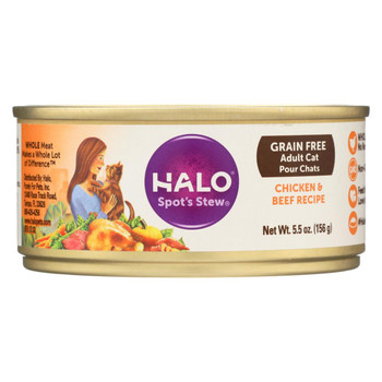 Halo Purely For Pets Spots Stew - Cat - Beef and Chicken - Can - Case of 12 - 5.5 oz