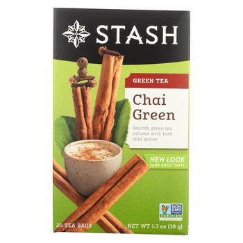 Stash Tea Chai Green Tea - Case of 6 - 20 Bags