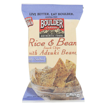 Boulder Canyon Natural Foods Chips - Rice and Adzudki Bean Natural - Case of 12 - 5 oz.