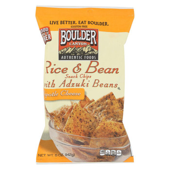 Boulder Canyon Natural Foods Chips - Rice and Adzudki Bean Chipotle Cheese - Case of 12 - 5 oz. Boulder Canyon Natural Foods Chips - Rice and Adzudki Bean Chipotle Cheese - Case of 12 - 5 oz.