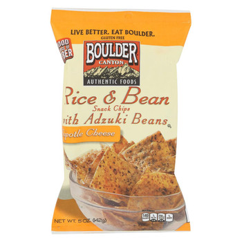 Boulder Canyon Natural Foods Chips - Rice and Adzudki Bean Chipotle Cheese - Case of 12 - 5 oz.