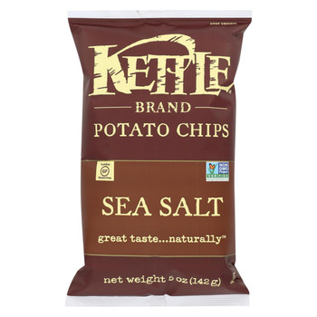 Kettle Brand Potato Chips - Sea Salt - Case of 15 - 5 oz.