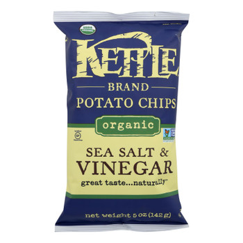 Kettle Brand Potato Chips - Sea Salt and Vinegar - Case of 15 - 5 oz.