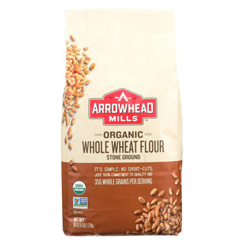Arrowhead Mills Organic Stone Ground Whole Wheat Flour - Case of 6 - 5