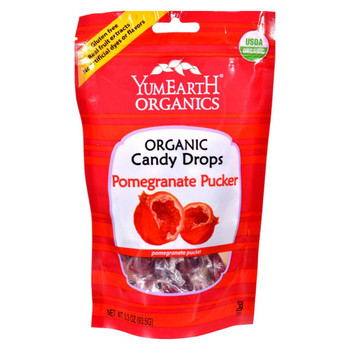 Yummy Earth Organic Candy Drops Pomegranate Pucker - 3.3 oz - Case of 6