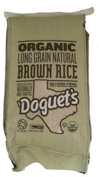 Doguet's Rice Organic Brown Long Grain - Single Bulk Item - 25LB Doguet's Rice Organic Brown Long Grain - Single Bulk Item - 25LB
