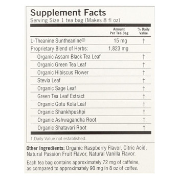 Yogi Perfect Energy Herbal Tea Raspberry Passion - 16 Tea Bags - Case of 6