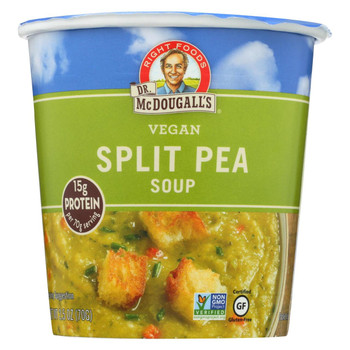 Dr. McDougall's Vegan Split Pea and Barley Soup Big Cup - Case of 6 - 2.5 oz.