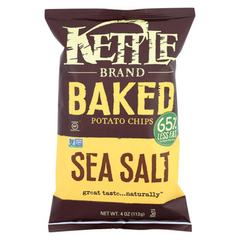 Kettle Brand Baked Potato Chips - Sea Salt - Case of 15 - 4 oz.