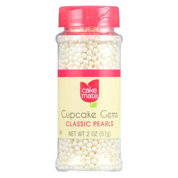 Cake Mate - Cake Decor - Cupcake Gems - Perfect Pearls - 2 oz - case of 6