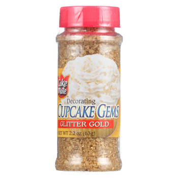 Cake Mate - Cake Decor - Cupcake Gems - Sugar - Glitter Gold - 2.2 oz - case of 6 Cake Mate - Cake Decor - Cupcake Gems - Sugar - Glitter Gold - 2.2 oz - case of 6