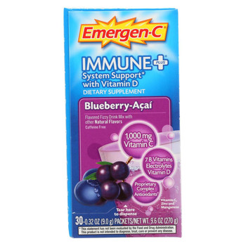 Emergen-C Immune + D System Support Dietary Supplement - Blueberry Acai - 30 PKT Emergen-C Immune + D System Support Dietary Supplement - Blueberry Acai - 30 PKT