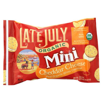 Late July Snacks Organic Mini Sandwich Crackers -Cheese - 5 oz