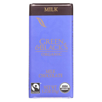 Green and Black's Organic Chocolate Bars - Milk Chocolate - 34 Percent Cacao - Impulse Bars - 1.2 oz - Case of 20