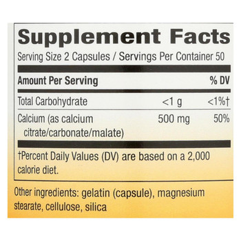 Nature's Way - Calcium Citrate - 500 mg - 100 Capsules Nature's Way - Calcium Citrate - 500 mg - 100 Capsules