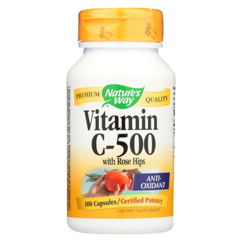 Nature's Way - Vitamin C-500 With Rose Hips - 500 mg - 100 Capsules