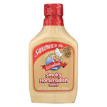 Woeber's Sandwich Pal Smoky Horseradish Sauce - Case of 6 - 16 Fl oz.