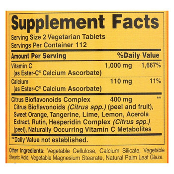 American Health - Ester-C with Citrus Bioflavonoids - 500 mg - 225 Vegetarian Tablets
