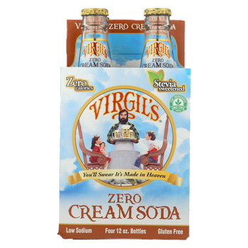 Virgil's Rootbeer Zero Soda - Cream - Case of 6 - 12 Fl oz.