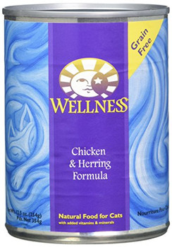 Wellness Pet Products Cat Food - Chicken and Herring - Case of 12 - 12.5 oz.