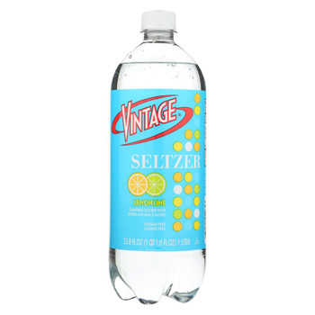 Vintage Seltzer Water - Lemon and Lime - Case of 12 - 33.8 Fl oz.