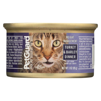 Petguard Cats Food - Lite Turkey and Barley Dinner - Case of 24 - 3 oz.