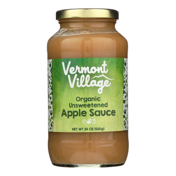 Vermont Village Organic Applesauce - Unsweetened - Case of 6 - 24 oz. 