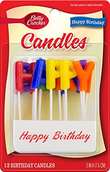 Betty Crocker Happy Birthday Candle - Case of 6 - 13 Count