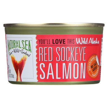 Natural Sea Wild Sockeye Salmon - Unsalted - Case of 24 - 7.5 oz.