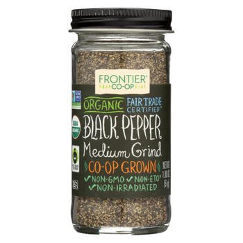 Frontier Herb Pepper - Organic - Fair Trade Certified - Black - Medium Grind - 1.8 oz