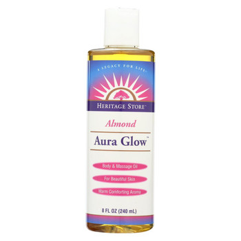 Heritage Store Body Oil - Aura Glow - Almond - 8 oz - 1 each