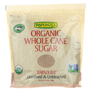Rapunzel Organic Whole Cane Sugar - Case of 12 - 24 oz.