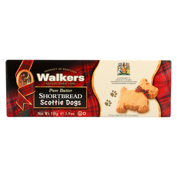 Walkers Shortbread - Pure Butter, Scottie Dogs - Case of 12 - 3.9 oz.