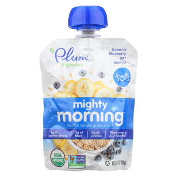 Plum Organics Tots Mish Mash Organic Whole Grain Snack - Fruit and Grain - Blueberry Oats and Quinoa - 3.17 oz - Case of 6