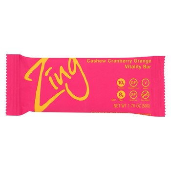 Zing Nutrition Bar - Cashew Cranberry Orange - Case of 12 - 1.76 oz. Zing Nutrition Bar - Cashew Cranberry Orange - Case of 12 - 1.76 oz.