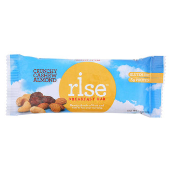 Rise Bar Breakfast Bar - Crunchy Cashew Almond - Case of 12 - 1.4 oz