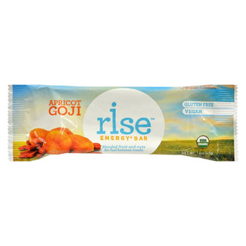 Rise Bar Energy Bar - Organic Apricot Goji - Case of 12 - 1.6 oz