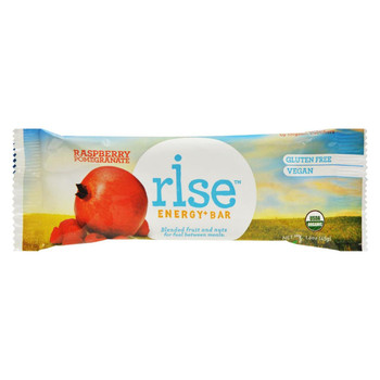 Rise Bar Energy Bar - Organic Raspberry Pomegranate - Case of 12 - 1.6 oz