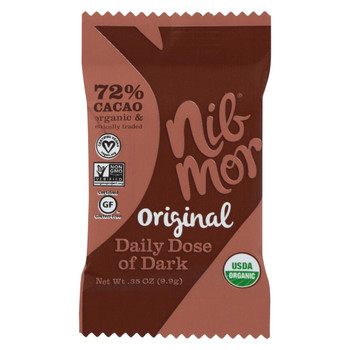 NibMor Organic Daily Dose of Dark - Original 72 Percent Cacao - .35 oz - Case of 60