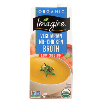 Imagine Foods Free Range Chicken Broth - Low Sodium - Case of 12 - 32 Fl oz.