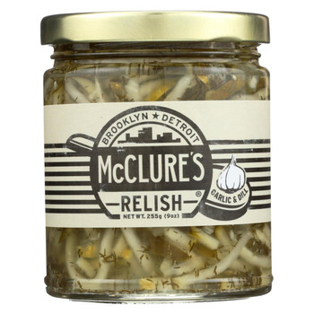 Mcclure's Pickles Relish - Garlic - Case of 6 - 9 oz