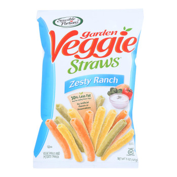 Sensible Portions Garden Veggie Straws - Zesty Ranch - Case of 12 - 5 oz.