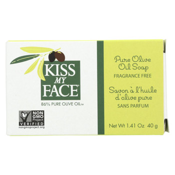 Kiss My Face Bar Soap - Pure Olive Oil - Travel Size - Pack of 12 - 1.41 oz