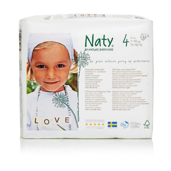Naty - Baby Diaper Size 4 22-37lb - Case of 4 - 27 CT