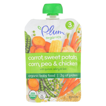 Plum Organics Baby Food - Organic - Quinoa and Leeks with Chicken and Tarragon - Stage 3 - 6 Months and Up - 4 oz - Case of 6