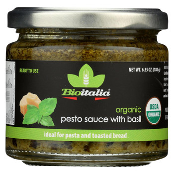 Bioitalia Sauce - Pesto Sauce with Basil - Case of 6 - 6.35 oz.